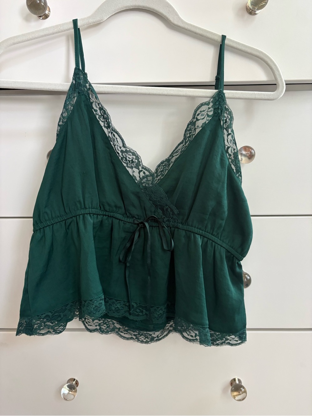 American Eagle Outfitters Deep Green Lace-Trim Camisole